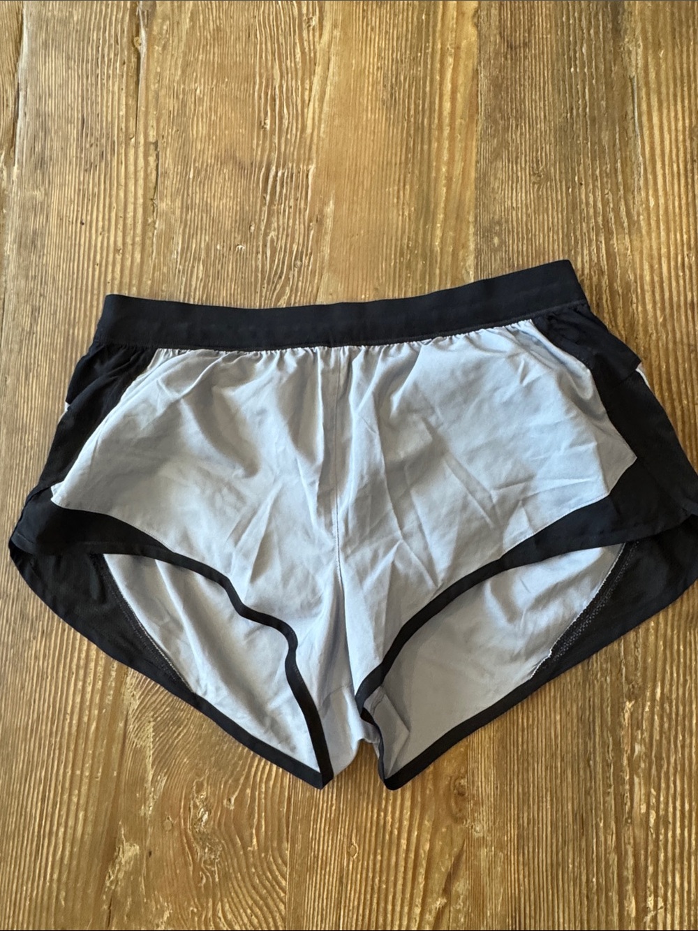 Women's Two-Tone Athletic Shorts - Light Gray and Black